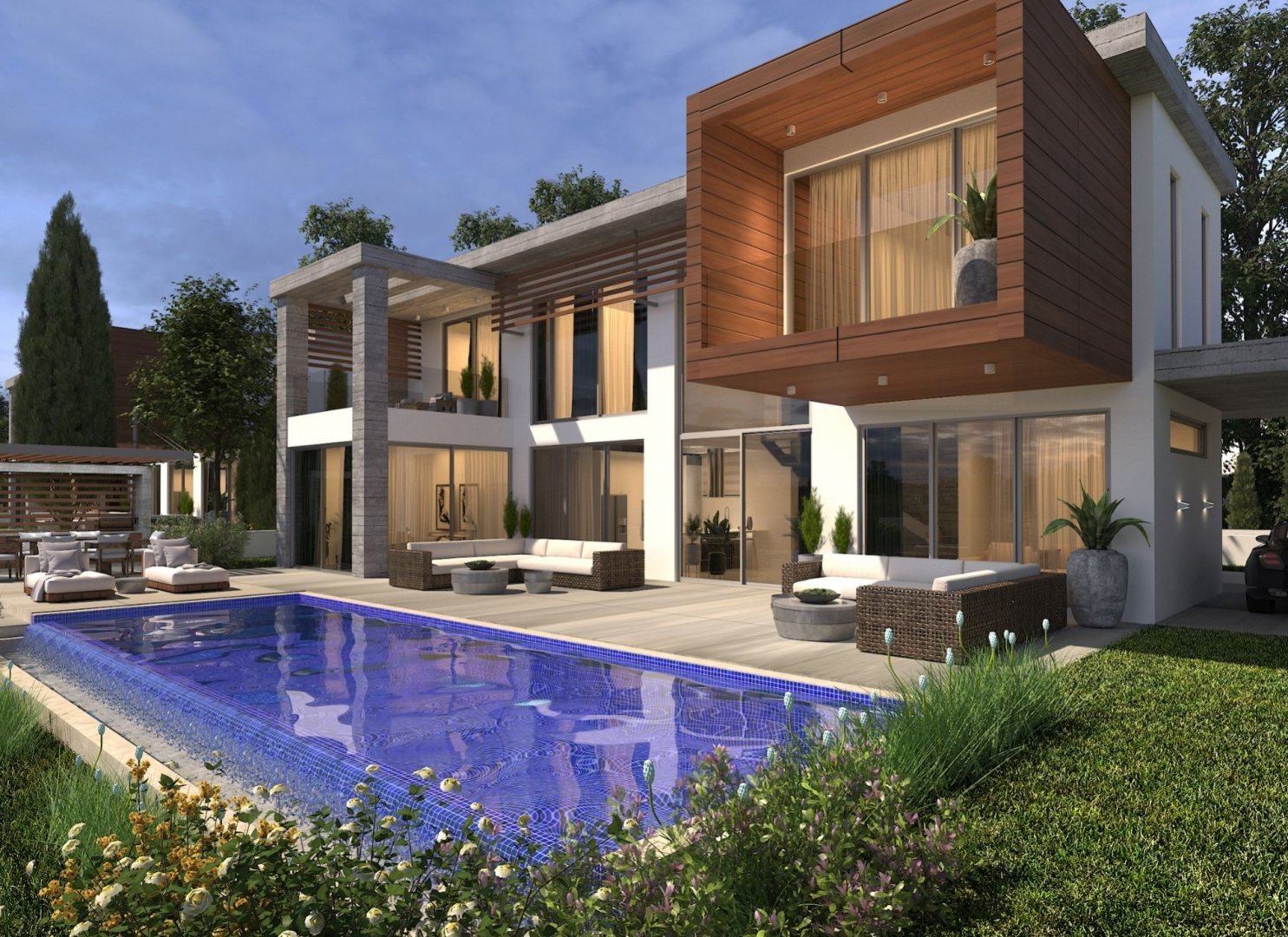 Fantastic Brand New Villa in Pegeia Available for Sale,
Luxury Modern High Quality for sale 4 Bedrooms, 4 Bathrooms.
350m2 covered, 1000m2 plot,