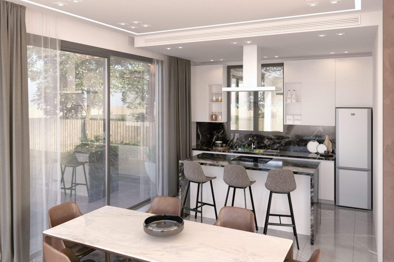 A prestigious and elite development consisting of just six, 2-story villas, offering panoramic sea
views of Pafos and Peyia Bay.
The development is