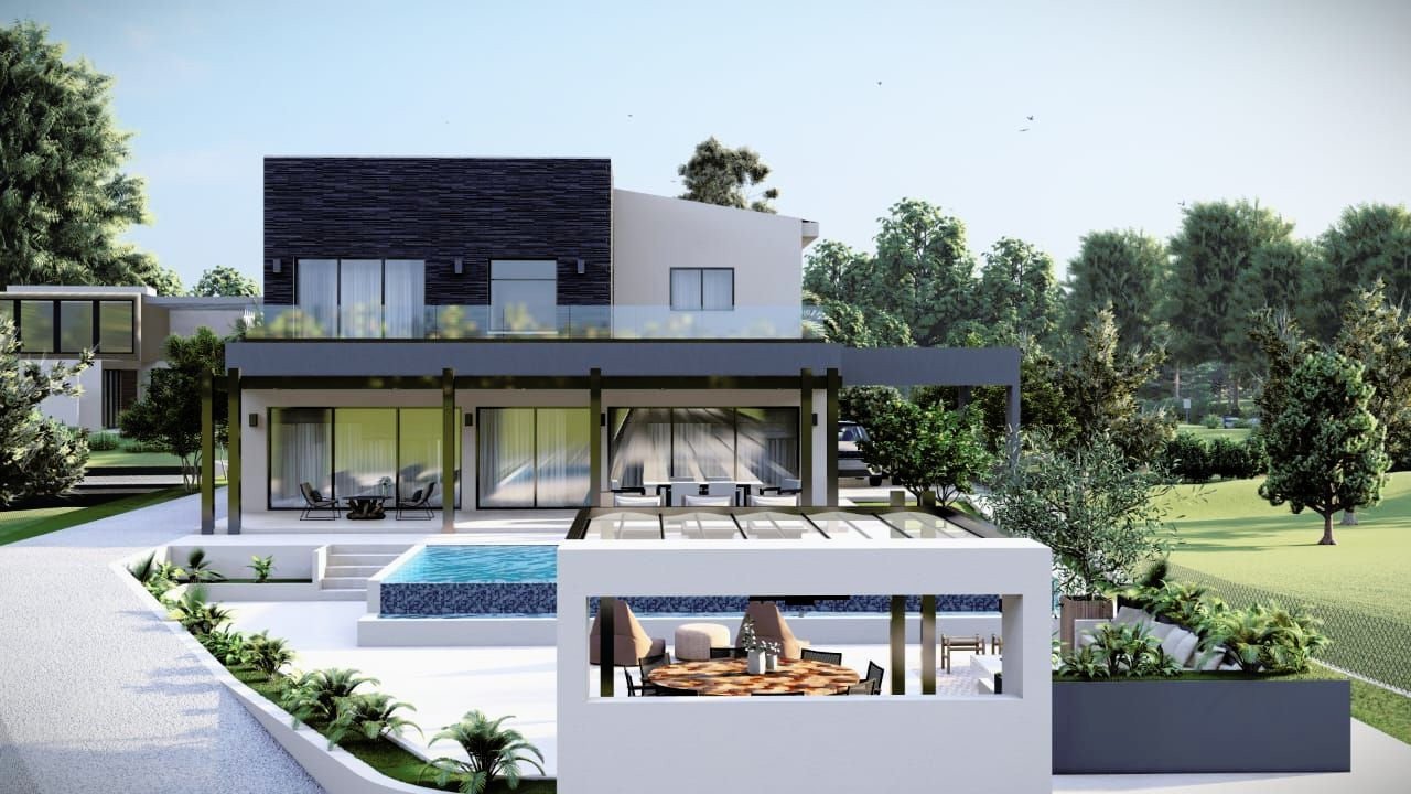 For sale: This modern, detached villa in the charming village of Polemi offers the perfect blend of comfort and style. Currently under construction, t