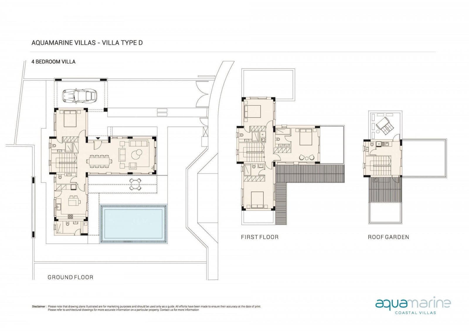 Aquamarine Villas is an exclusive collection of modern 3, 4 and 5-bedroom villas for sale in Paphos, perfectly positioned in the heart of the city’s v