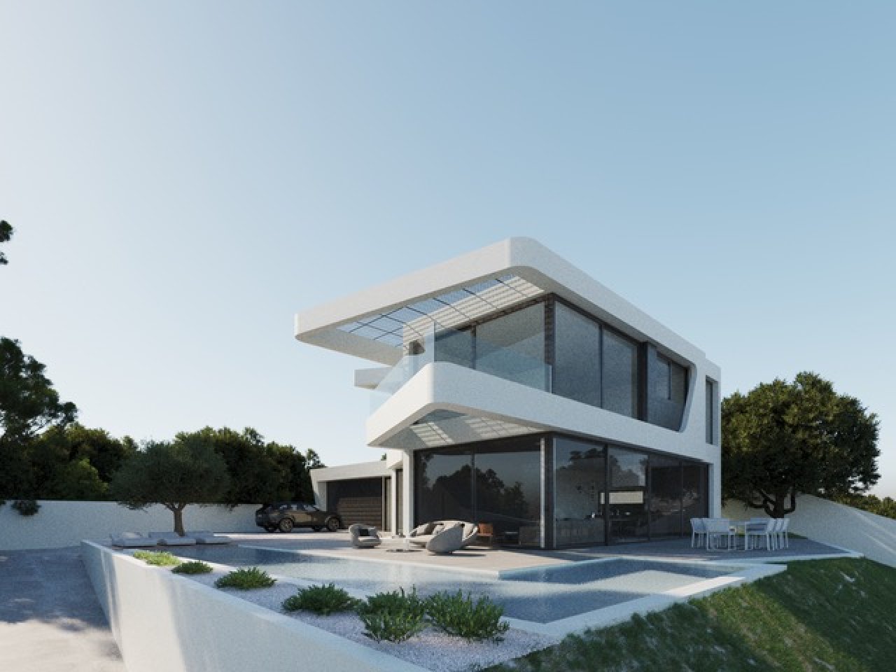Architektur-Highlight: Modernes Designerhaus mit intelligenter Raumaufteilung und großzügiger Glasfront