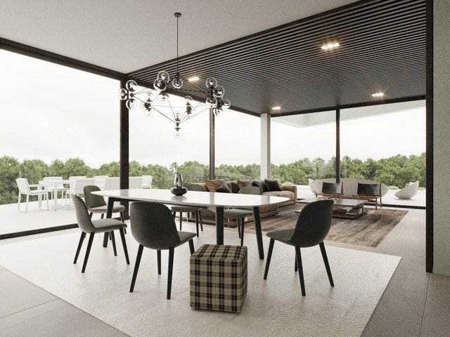 Lichtdurchfluteter Wohn-Essbereich mit panoramischer Naturaussicht - Moderne Architektur zum Wohlfühlen! Lichtdurchfluteter Wohn-Essbereich mit panoramischer Naturaussicht - Moderne Architektur zum Wohlfühlen!