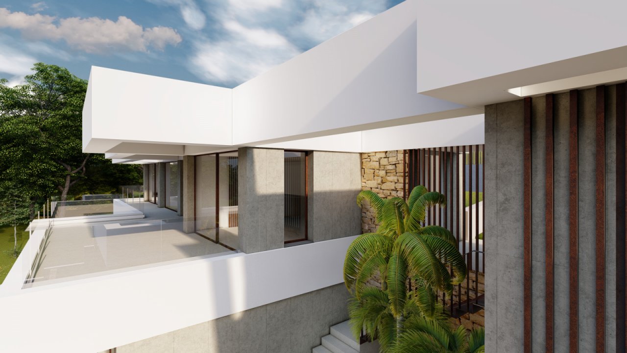 Architektur-Highlight: Moderne Designvilla mit transparenten Glasfassaden und eleganten Überdachungen Architektur-Highlight: Moderne Designvilla mit transparenten Glasfassaden und eleganten Überdachungen