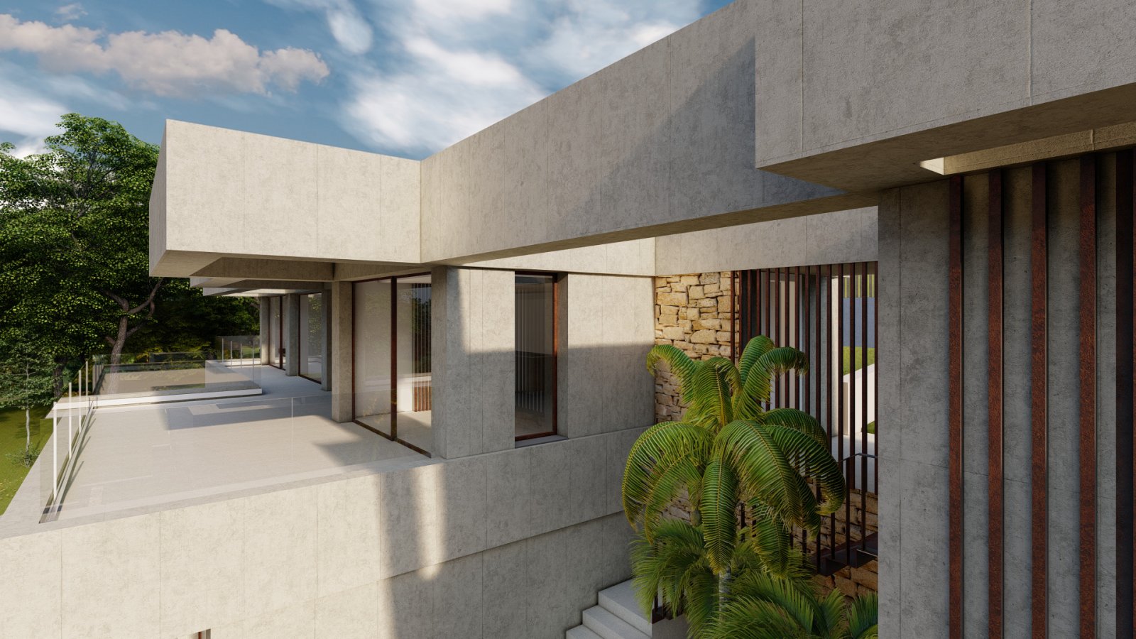 Architektur-Highlight: Moderne Designvilla mit großzügigen Terrassen und elegantem Betoncharakter Architektur-Highlight: Moderne Designvilla mit großzügigen Terrassen und elegantem Betoncharakter