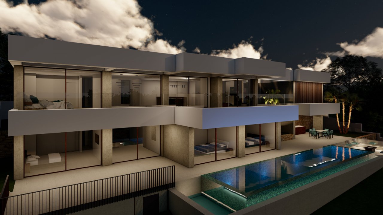 Luxuriöse Architektur-Oase: Moderne Design-Villa mit spektakulärem Infinity-Pool und großzügiger Glasarchitektur Luxuriöse Architektur-Oase: Moderne Design-Villa mit spektakulärem Infinity-Pool und großzügiger Glasarchitektur