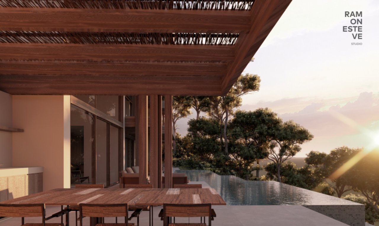 Luxus-Architektur mit Infinity-Pool: Nahtlose Verbindung von Innen- und Außenraum mit atemberaubendem Ausblick Luxus-Architektur mit Infinity-Pool: Nahtlose Verbindung von Innen- und Außenraum mit atemberaubendem Ausblick