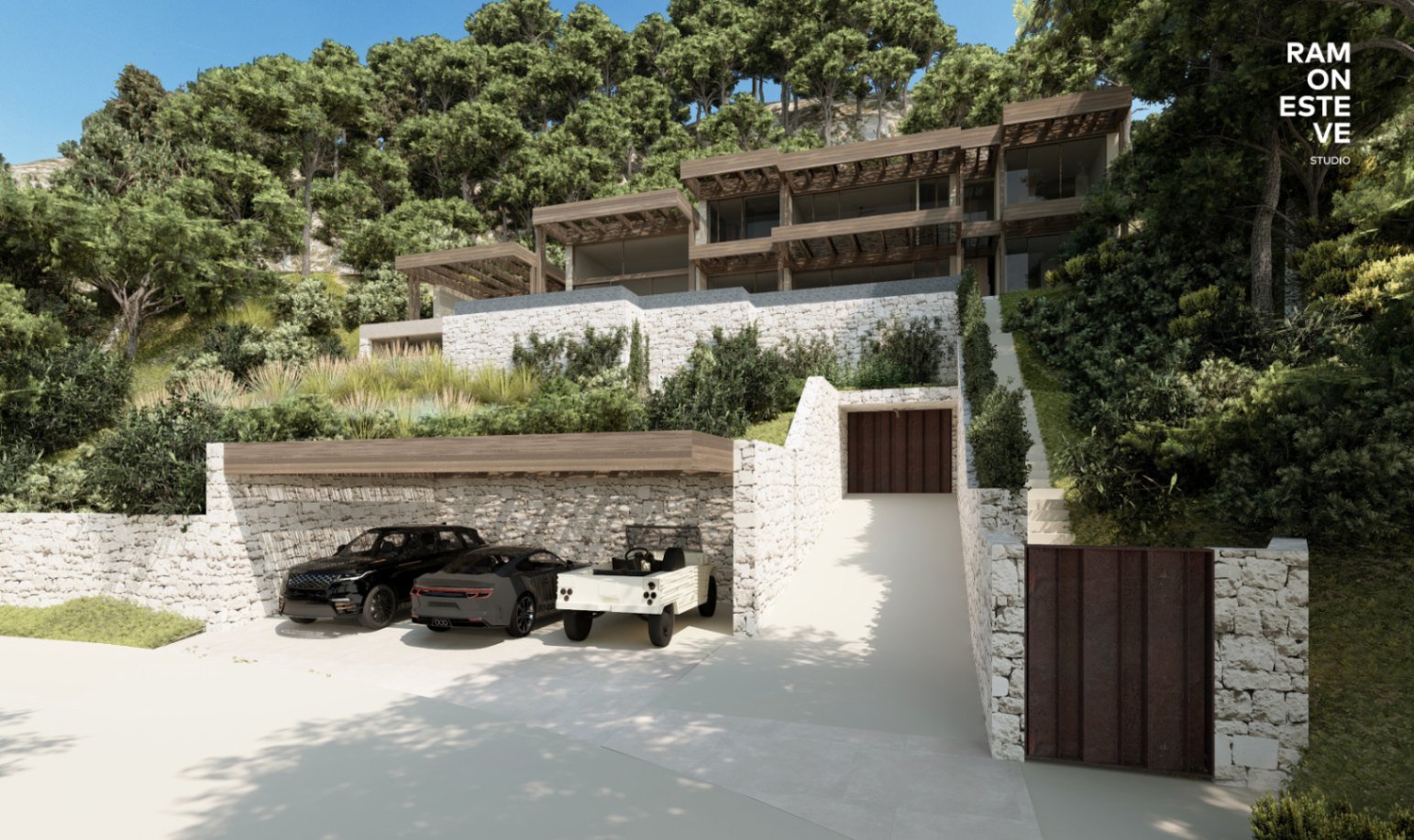 Exklusive Architekten-Villa mit Naturstein-Carport und Panorama-Weitblick Exklusive Architekten-Villa mit Naturstein-Carport und Panorama-Weitblick