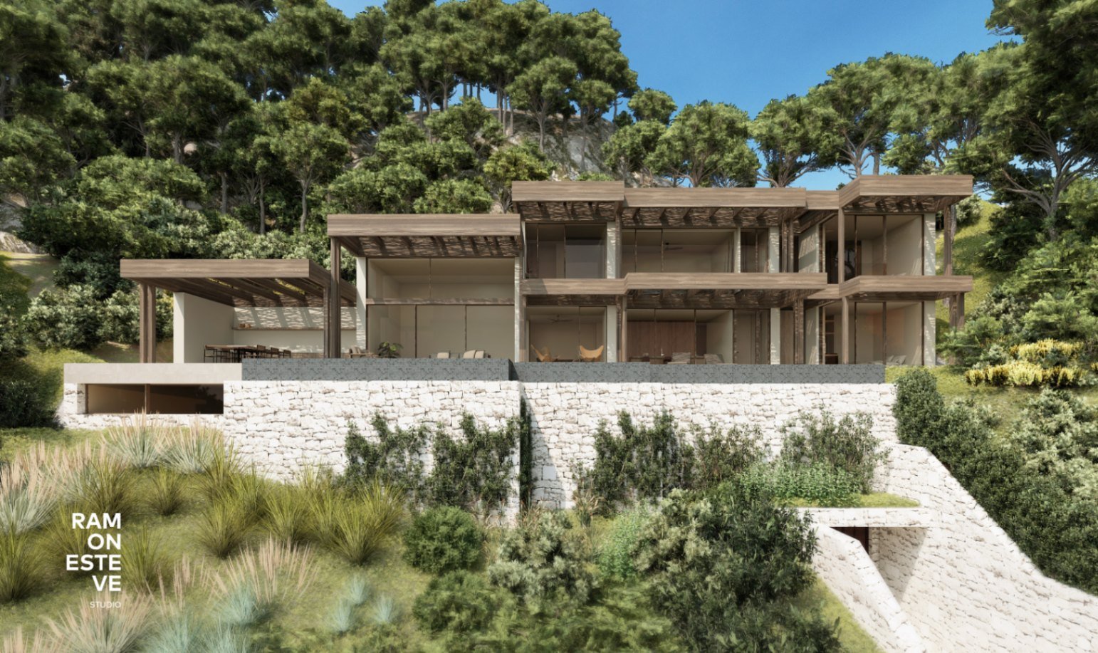 Architektur-Highlight: Moderne Designvilla mit harmonischer Natureinbindung und intelligenter Terrassenstaffelung Architektur-Highlight: Moderne Designvilla mit harmonischer Natureinbindung und intelligenter Terrassenstaffelung