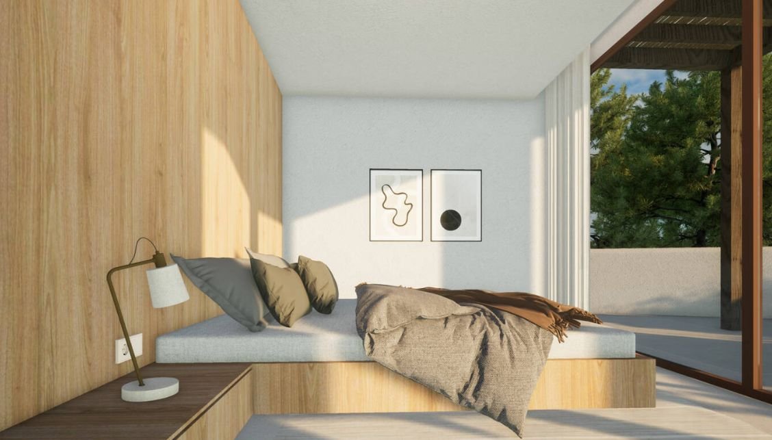 Lichtdurchflutetes Schlafzimmer mit nahtlosem Übergang zur Naturterrasse - Wohnkomfort auf höchstem Niveau! Lichtdurchflutetes Schlafzimmer mit nahtlosem Übergang zur Naturterrasse - Wohnkomfort auf höchstem Niveau!