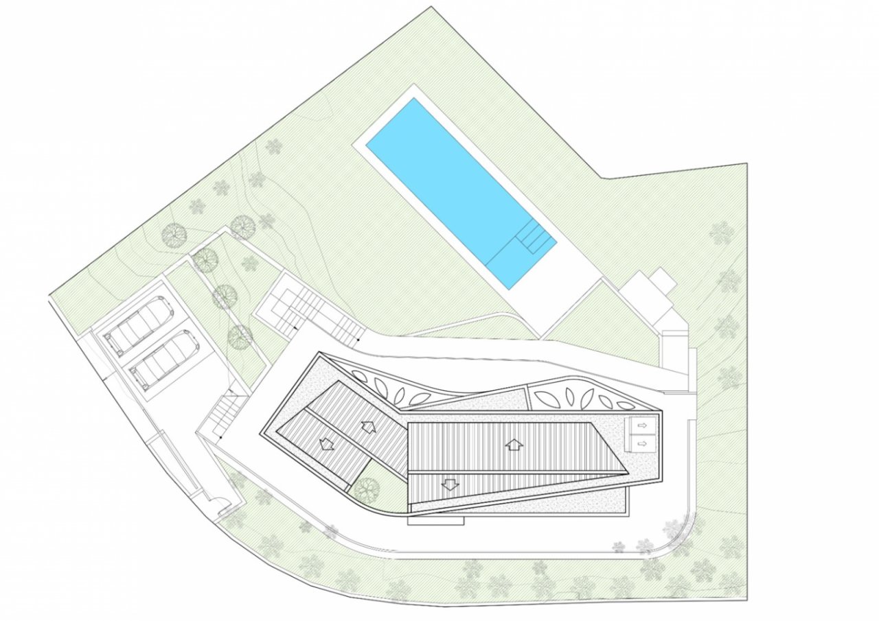 Intelligente Raumaufteilung: Architektonisch durchdachter Grundriss mit optimaler Flächennutzung und integriertem Poolbereich