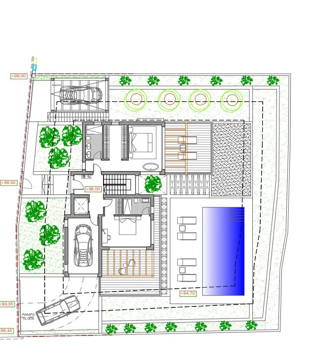 Intelligente Raumaufteilung: Architektonisch durchdachter Grundriss mit optimaler Flächennutzung und integriertem Poolbereich Intelligente Raumaufteilung: Architektonisch durchdachter Grundriss mit optimaler Flächennutzung und integriertem Poolbereich