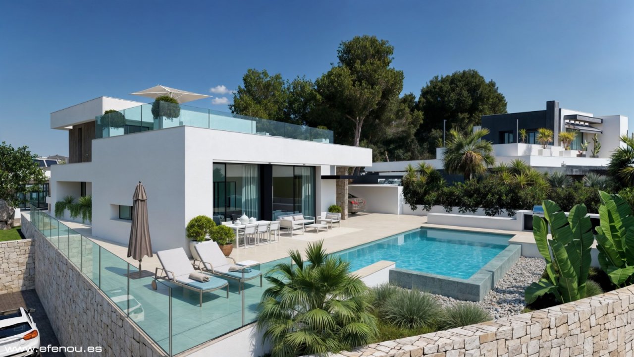 Luxuriöse Designervilla mit Panorama-Poolterrasse und Glasgeländer - Ihr exklusiver Rückzugsort mit Mittelmeercharme Luxuriöse Designervilla mit Panorama-Poolterrasse und Glasgeländer - Ihr exklusiver Rückzugsort mit Mittelmeercharme