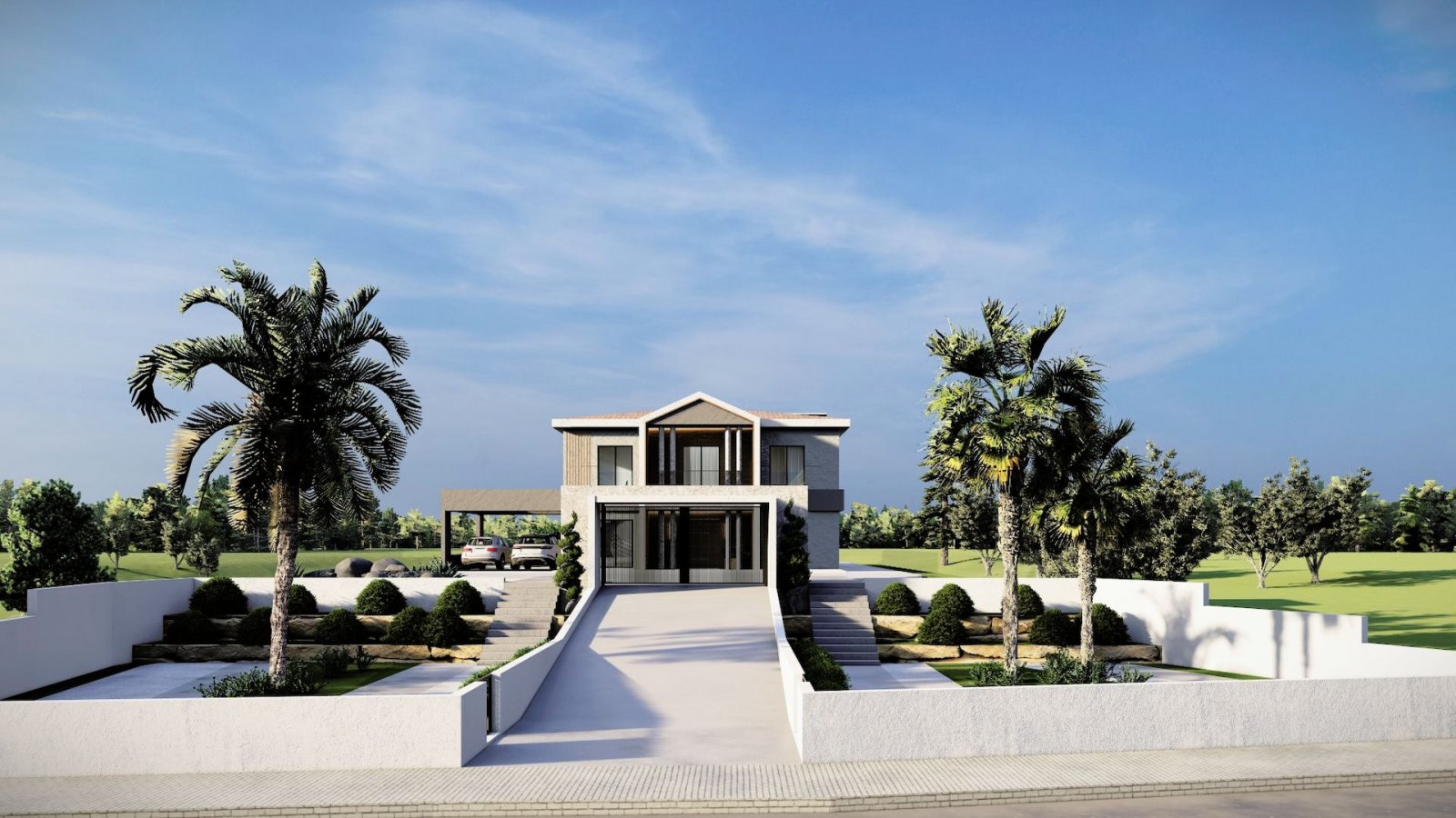 For sale: This modern, detached villa in the charming village of Polemi offers the perfect blend of comfort and style. Currently under construction, t