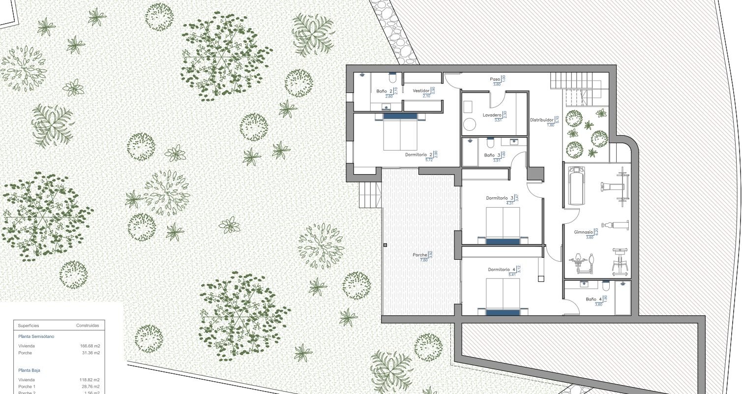 Esta exclusiva villa moderna ha sido concebida con una arquitectura funcional que armoniza espacios prácticos con una estética refinada. Se distrib...