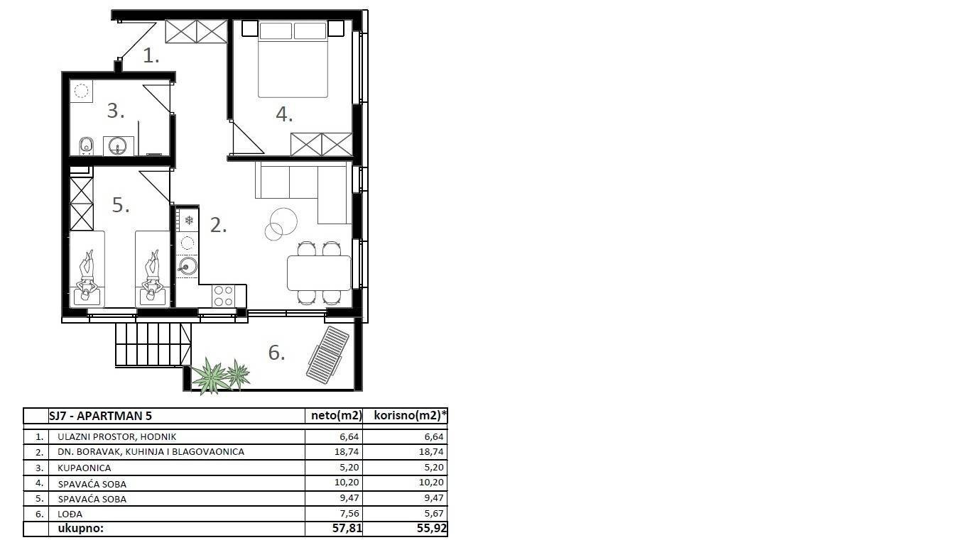 639825 - Wohnung in Vodice