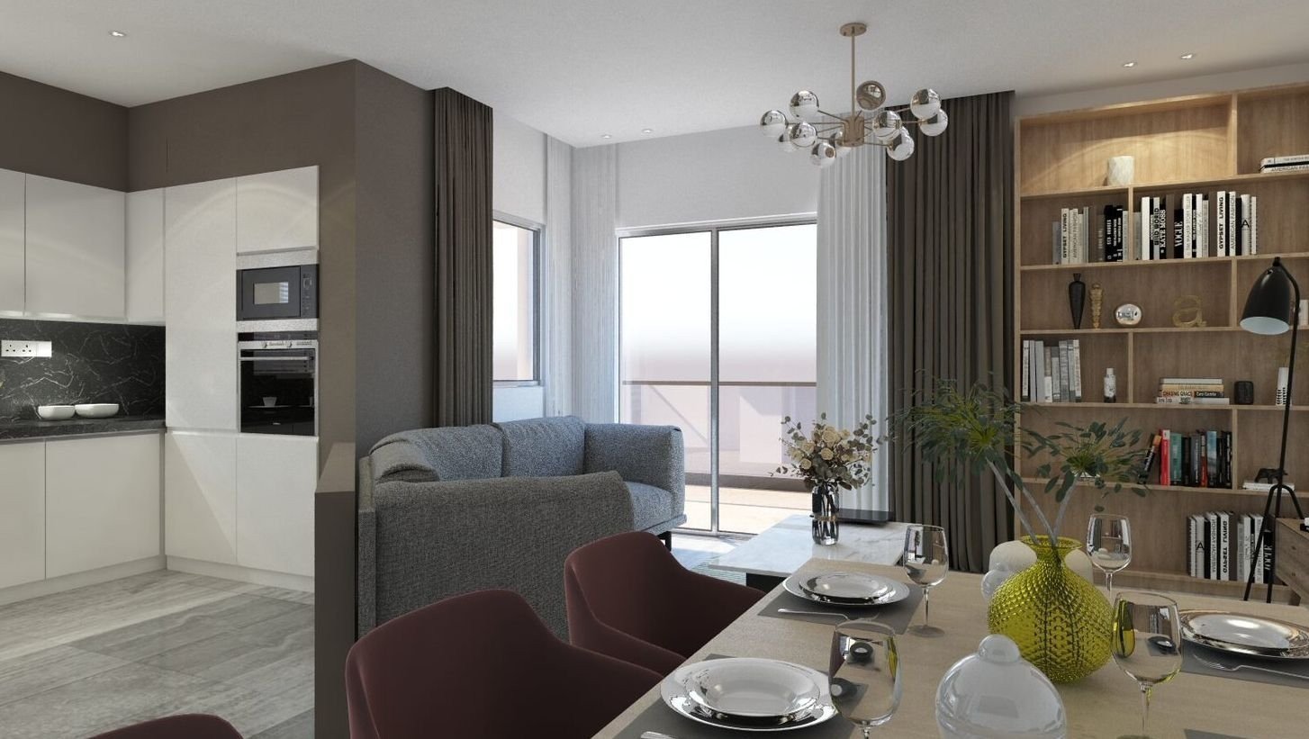 At a prime location in the heart of Kato Paphos now for sale, KEY READY New Penthouse Apartment 402 just 10 mins walk to the KINGS AVENUE MALL, 4 mins