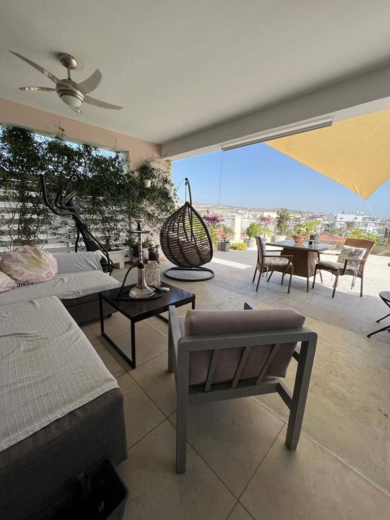 For sale is a spacious Top Floor three Bedroom Resale apartment located in the vibrant center of Paphos. This top-floor residence offers an internal s