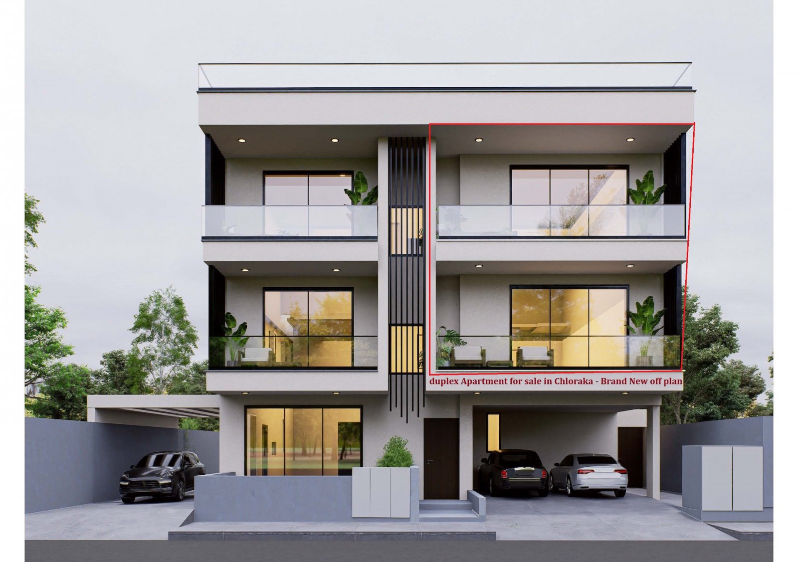 An exceptional opportunity to purchase a brand-new luxury duplex apartment for sale in Chloraka, Paphos, currently under construction with estimated c