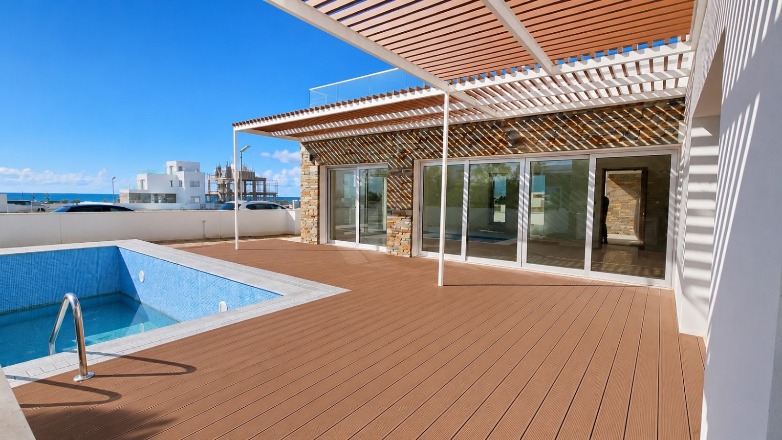 For sale is a modern, detached villa currently under construction in the sought-after area of Geroskipou. This spacious home offers an internal space 