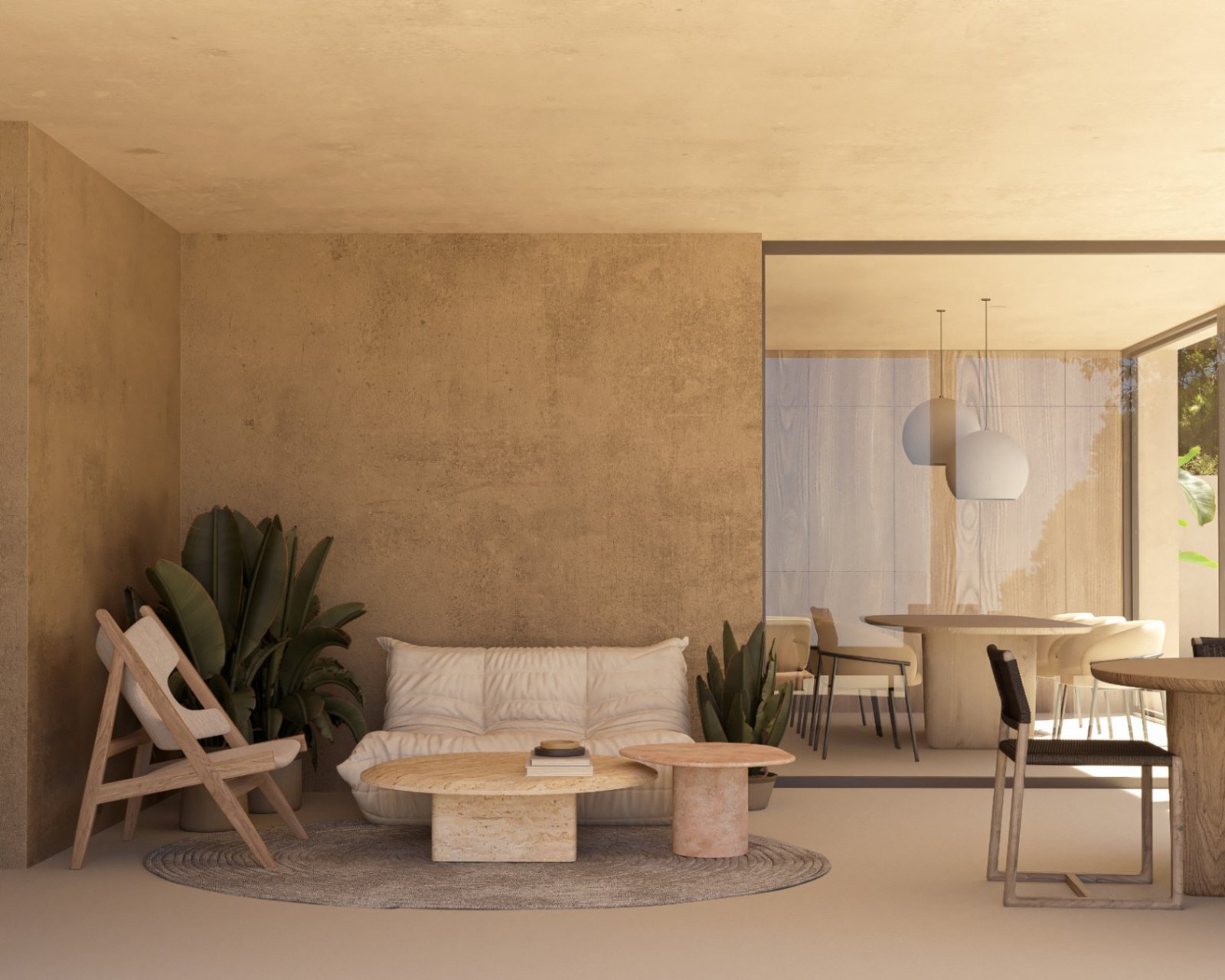 Espacioso salón-comedor con mucha luz, concepto de espacio abierto y amplias ventanas Espacioso salón-comedor con mucha luz, concepto de espacio abierto y amplias ventanas