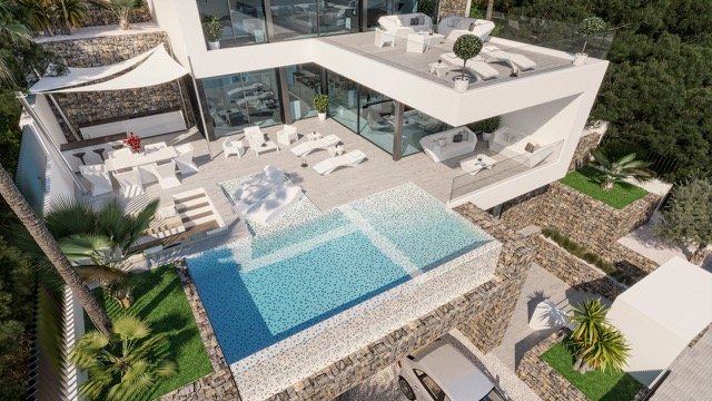 Villa moderne à Calpe avec une vue imprenable sur la mer et un design luxueux