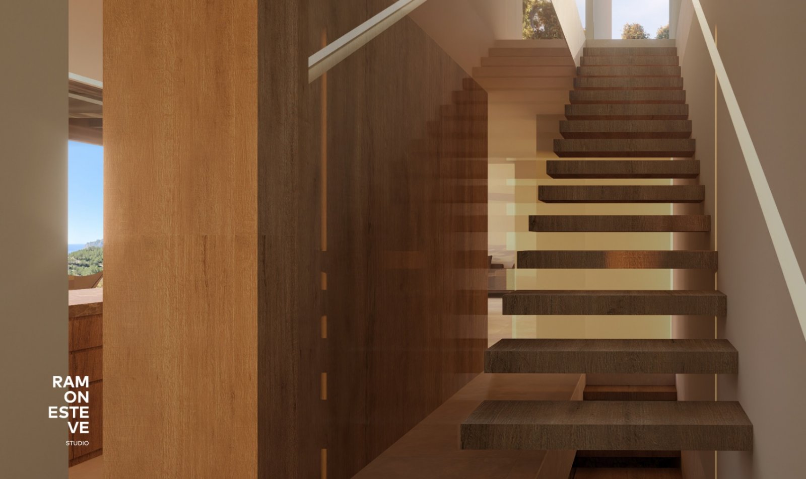 Cette élégante villa design s’étend sur quatre étages, reliés de manière transparente par un escalier intérieur et un ascenseur. Son orientation su...