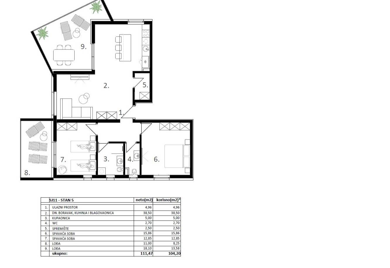 639871 - Wohnung in Vodice