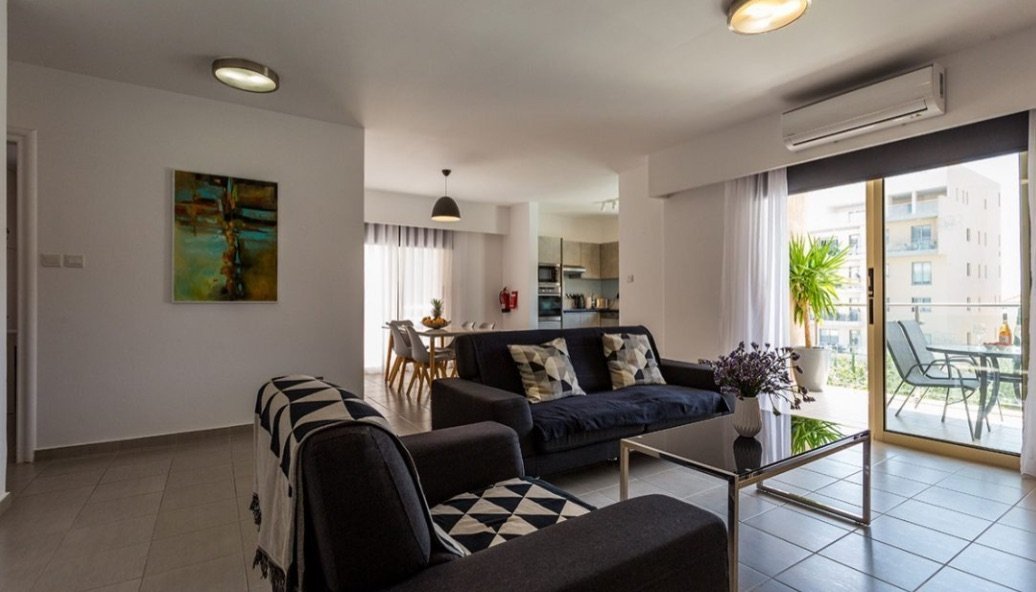 Located on the 2nd floor this exclusive three-bedroom luxury apartment has an open plan living and dining area with a separated fully equipped modern 