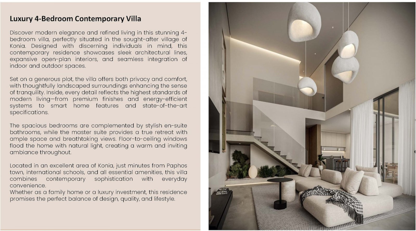 Modern 4-Bedroom Luxury Villa for Sale in Konia, Paphos – Contemporary Design & Prime Location
Discover modern elegance and refined living in this st