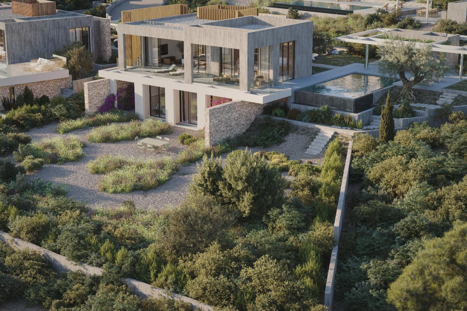 For sale is a stunning detached villa under construction, offering a spacious internal area of 332.44 m² on a generous plot in the highly sought-after