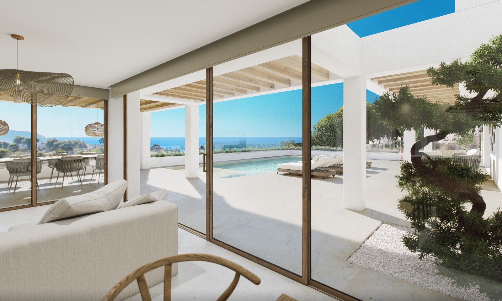 Luxus panoramique : espace de vie sans couture avec une vue imprenable sur la mer et un oasis privé avec piscine Luxus panoramique : espace de vie sans couture avec une vue imprenable sur la mer et un oasis privé avec piscine