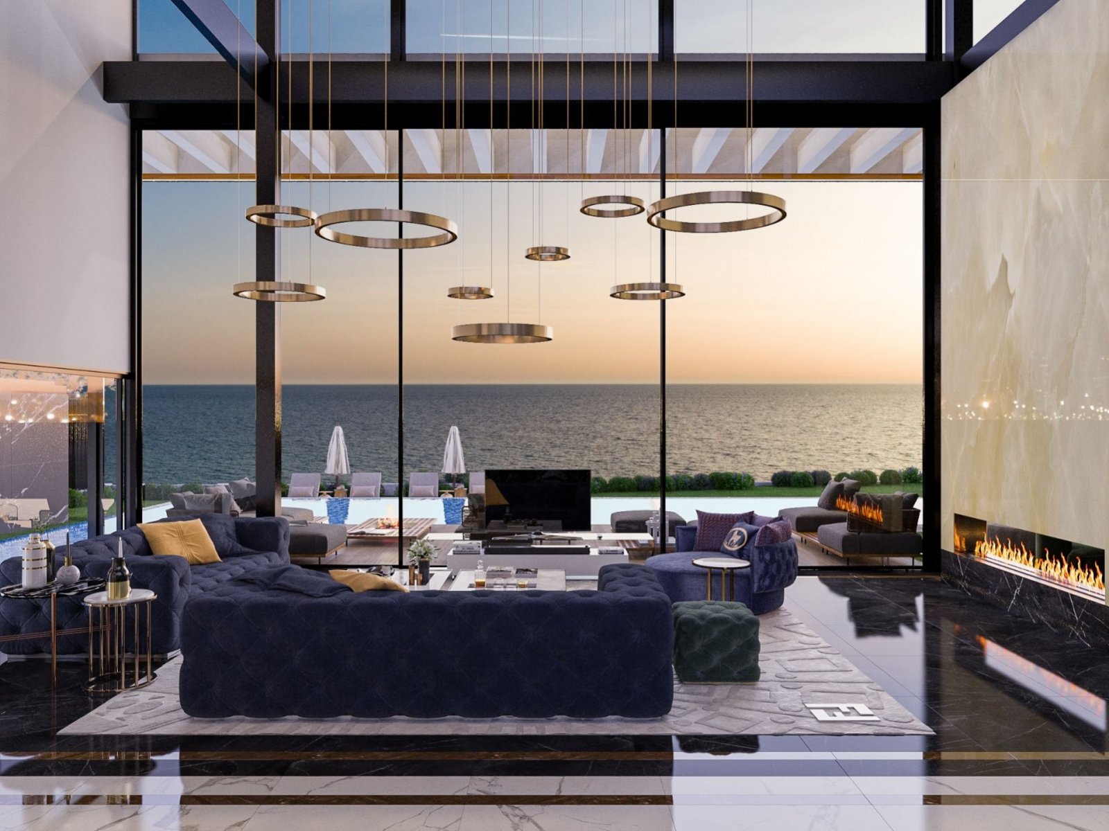 Live the ultimate Mediterranean lifestyle with this exclusive 7-bedroom beachfront mansion for sale in Cyprus, located right next to a 5-star luxury r