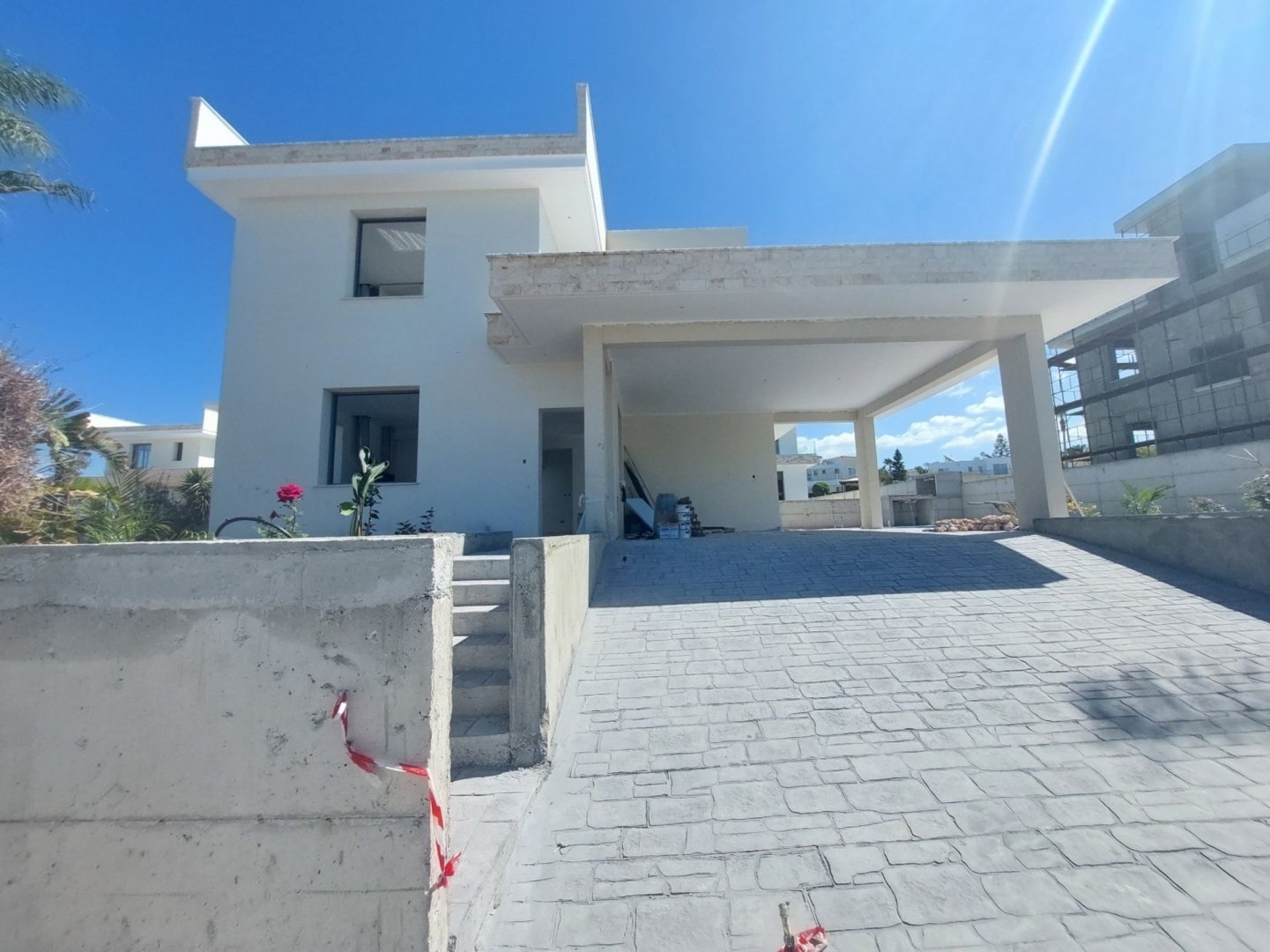 Ready For Delivery Brand New Modern Detached Villa in Pegia Agios Georgios.
The property includes a provision for Underfloor Heating, a fireplace,
