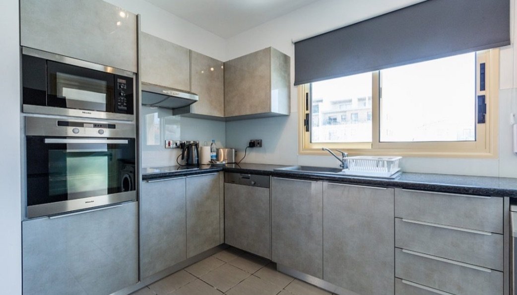 Located on the 2nd floor this exclusive three-bedroom luxury apartment has an open plan living and dining area with a separated fully equipped modern