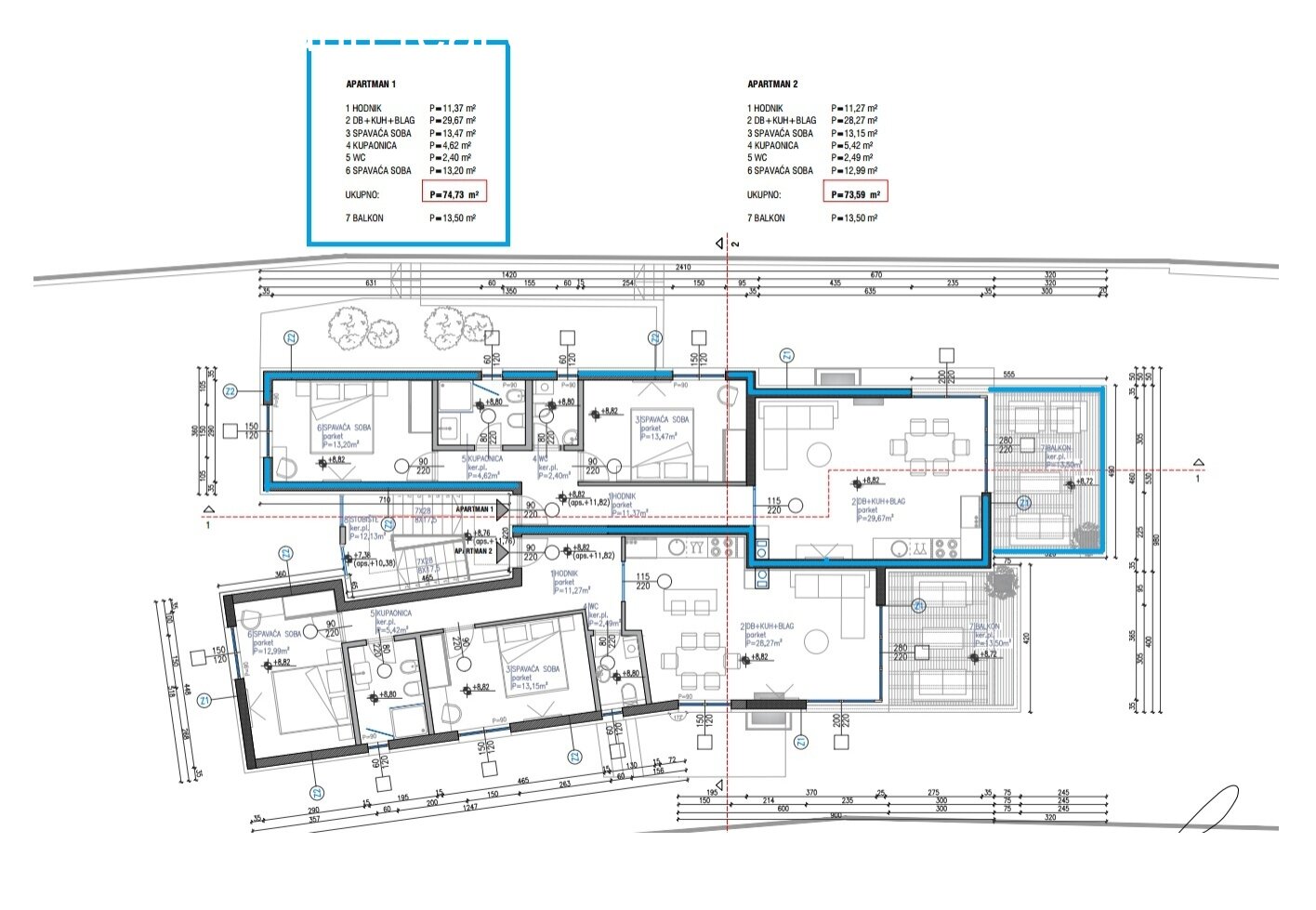 Neubau-Wohnung in erster Meereslage mit Panoramablick - Betina, Tisno
