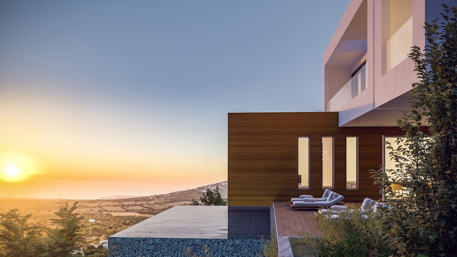 For sale, a modern luxury sea view villa for Sale in Tsada, Paphos, Cyprus, a detached villa currently under construction, offering a generous space o
