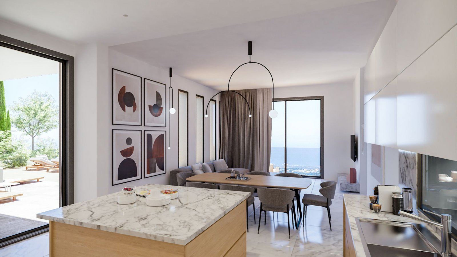 For sale, a modern luxury sea view villa for Sale in Tsada, Paphos, Cyprus, a detached villa currently under construction, offering a generous space o