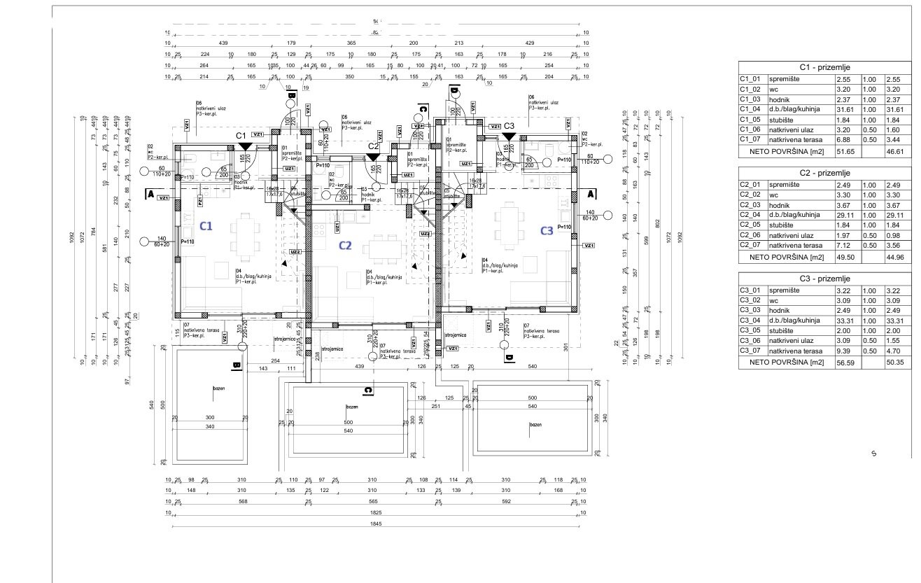 Moderne Doppelhaushälfte mit Pool - Vodice
